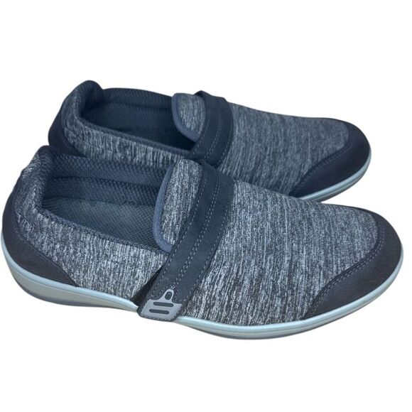Orthofeet Shoes - Orthofeet Quincy Stretch Grey Slip On Walking Shoes Sz: 9 Women's Medium